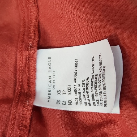 American Eagle size XS red floral mini dress lace floral summer 4th Of July - Picture 11 of 13